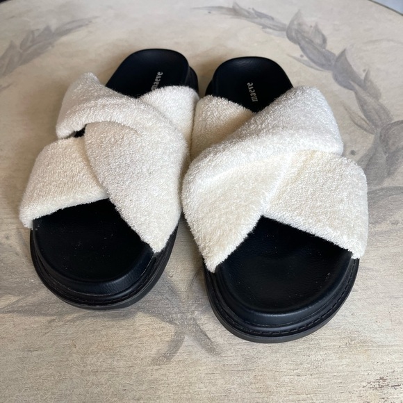 Maeve by Anthropologie Slide Platform Terry Criss Cross Sandal Size 40EU US - Picture 1 of 6